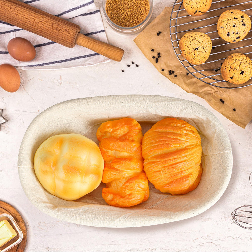 KUJIBGY 10 Inch Banneton Bread Proofing Basket, Oval Sourdough Proofing Basket with Cloth Liners & Dough Scrapers Set of 10,Bulk Rattan Banneton Sourdough Bowl Basket for Home Baker Supplies