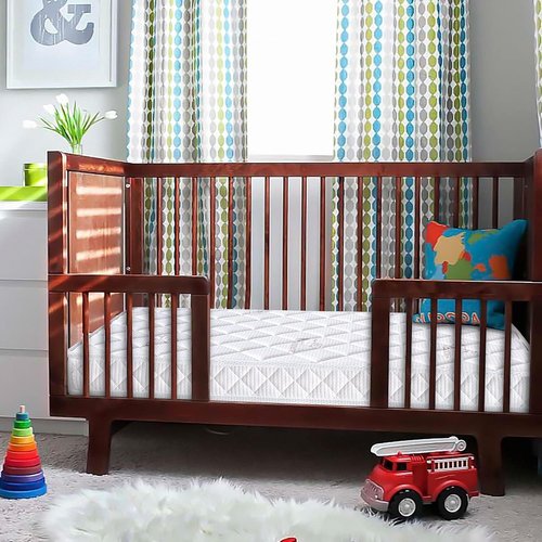 Letmxiu Premium Crib Mattress - Hypoallergenic 5" Thick Firm Soft Design | 100% Knitted Fabric, Fits Standard Cribs & Toddler Beds