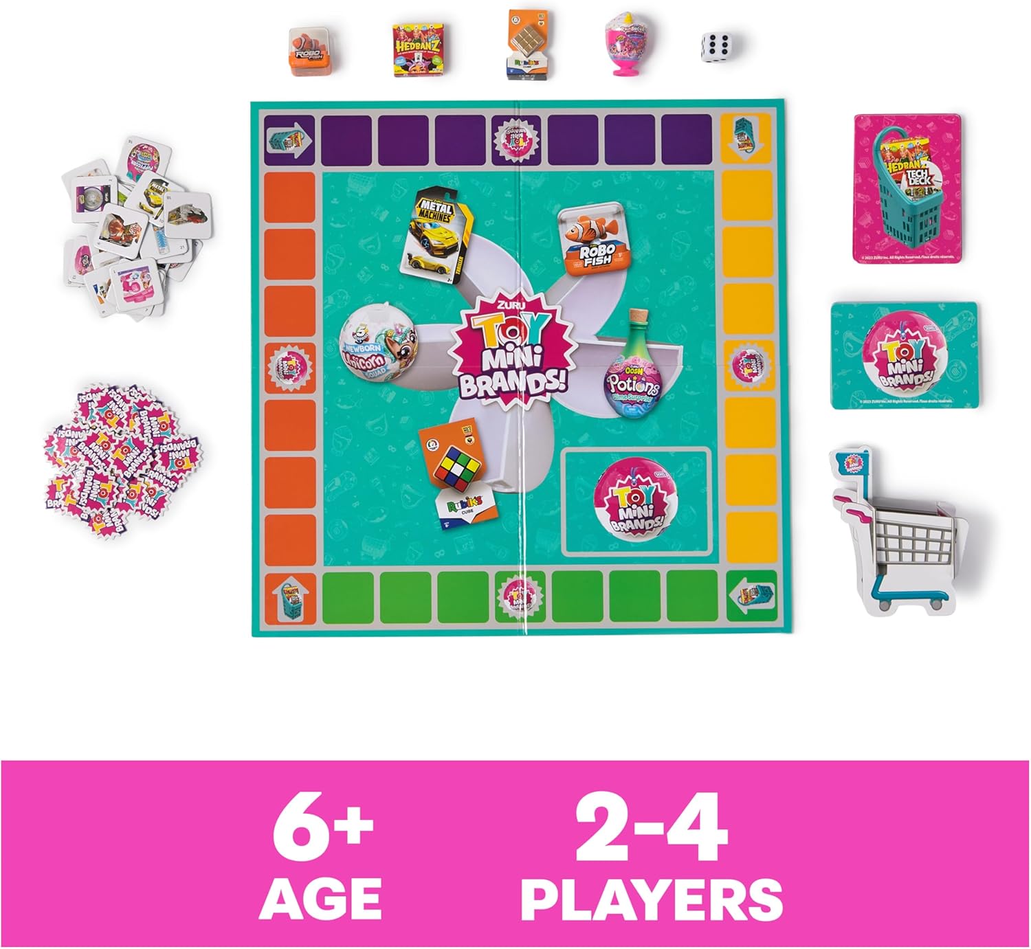 Spin Master Games | Toy Mini Brands Add to Cart Game - Tiny Shopping Spree for Kids, 4 Collectibles, Ages 6+
