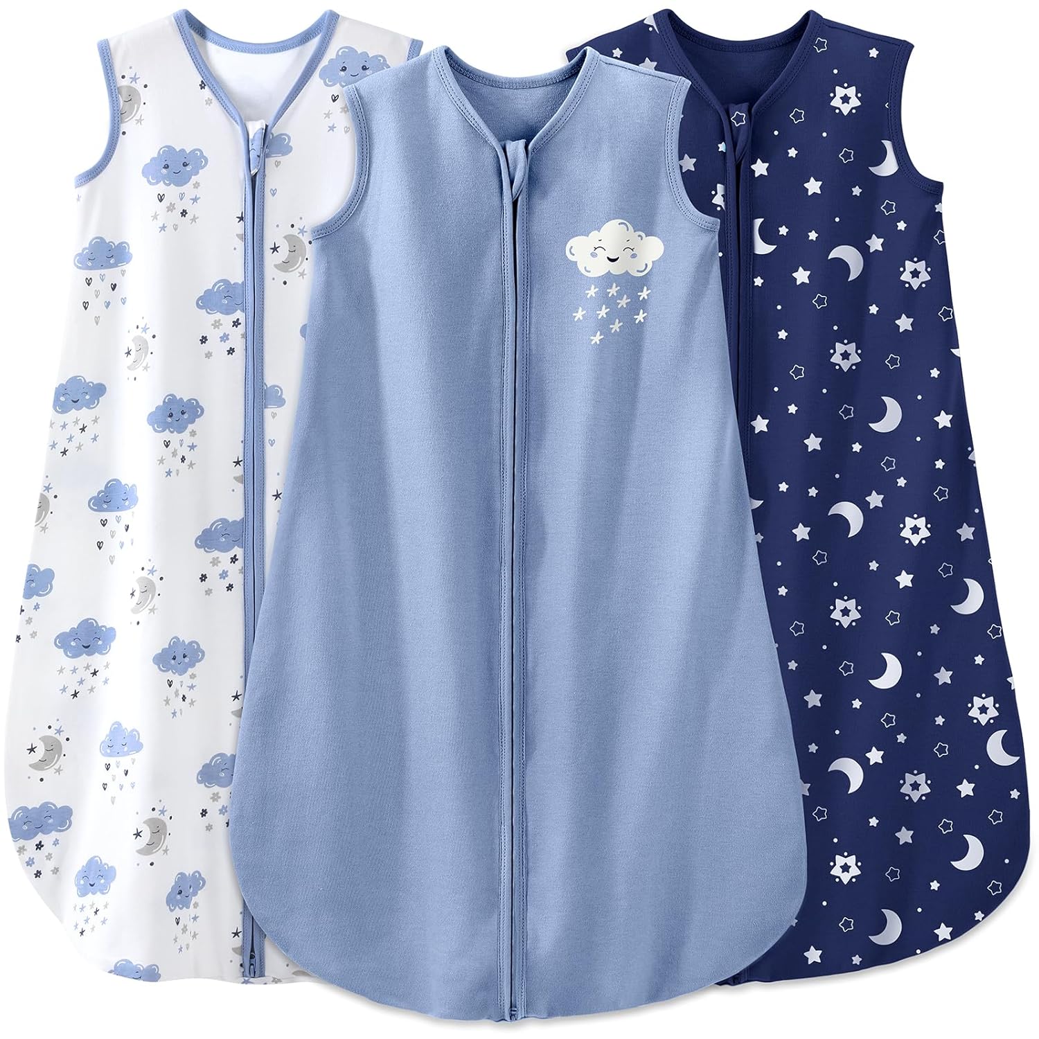 Yoofoss Baby Sleep Sack - 100% Organic Cotton Wearable Blanket for 0-6 Months | 2-Way Zipper, Lightweight