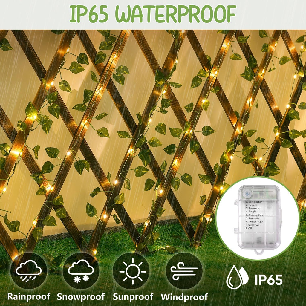 OMIKA 40FT Pothos String Lights - 120 LED Fairy Lights with Remote for Bedroom, Garden & Party Decor | Warm White