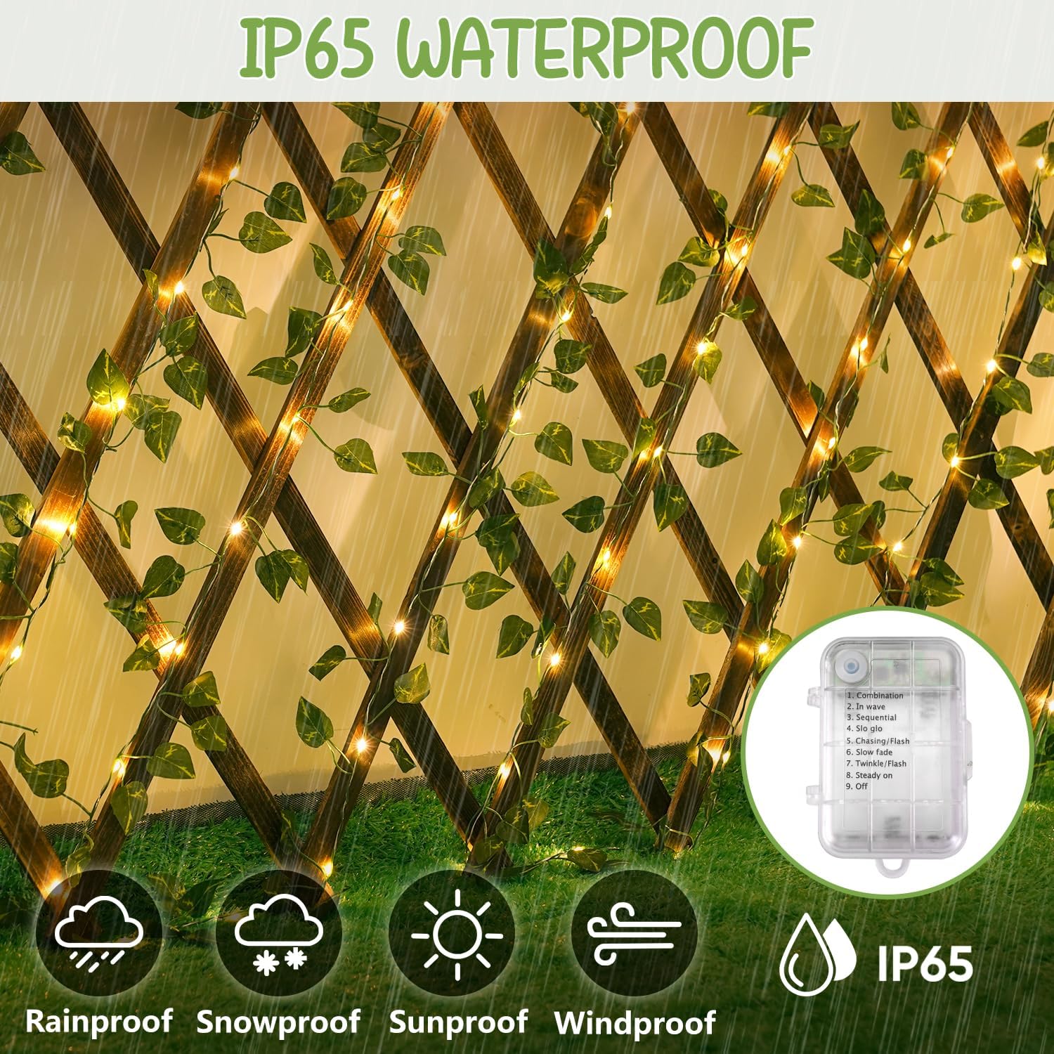 OMIKA 40FT Pothos String Lights - 120 LED Fairy Lights with Remote for Bedroom, Garden & Party Decor | Warm White