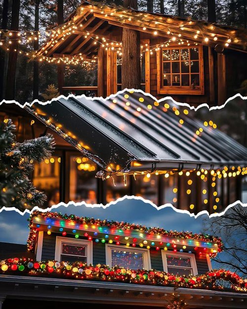 Gutter Clips | 50 Pcs Metal Christmas Light Clips - Weatherproof Outdoor Hanging Solution for Seasonal Decor