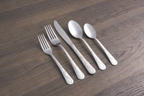 Cambridge 174720CSLG12DS Felicity Sand 20-Piece Flatware Set, Service For 4