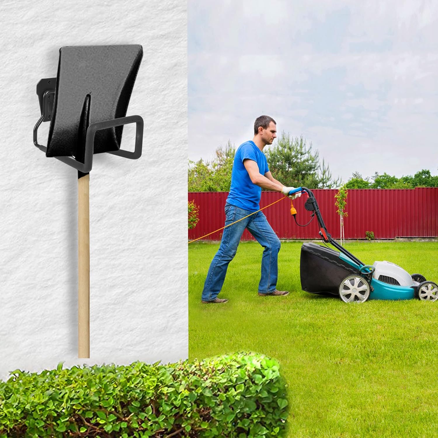 PeoMev Metal Garden Hose Holder - Heavy-Duty Wall-Mounted Hose Hanger for Outdoor Use | Sturdy Hose Reel Hooks