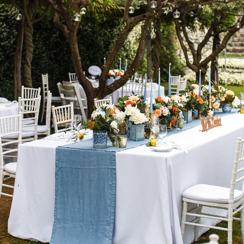 Fixwal Disposable White Plastic Tablecloth - Waterproof Rectangle 70 x 120 Inch | 8 Pack for Parties & Events