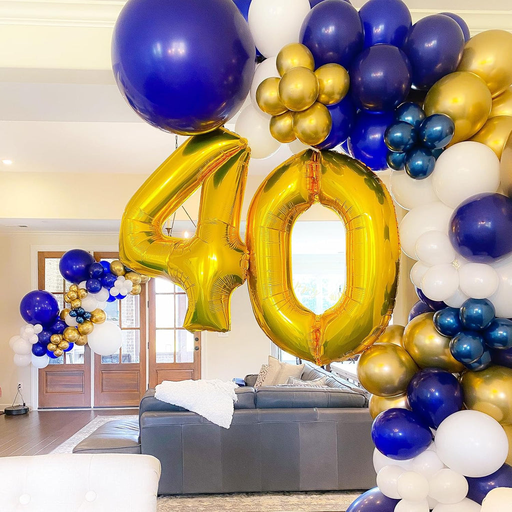 Voircoloria Navy Blue Balloon Garland Kit - 90 Pack of 5-18 Inch Balloons for Graduation, Weddings & Parties