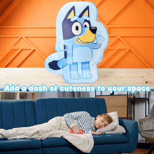 Bluey 3D Plush Pillow for Kids Cute Cuddle Pillow Sham Pillow Stuffed Animal Character Bedroom Accessories Gifts for Kids