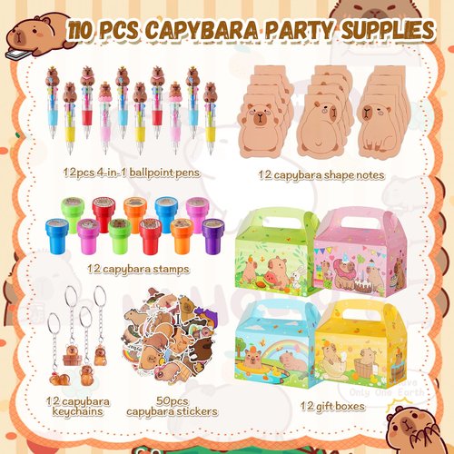 Vanblue Capybara Party Favors Birthday Decorations Party Supplies Pinata Fillers Goodie Bags Stuffers Gifts Prizes Goodie Gift Treat Boxes
