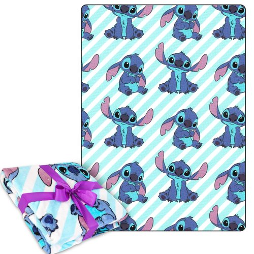 Lilo and Stitch Fleece Blanket Set - Bundle with Soft Lilo and Stitch Blanket Plus Tattoos, More for Kids, Adults, Children | Cozy Lilo and Stitch Fleece Blanket 50" x 70