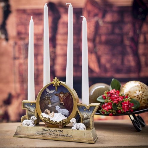 Joseph's Studio Advent Babe Candle Holder - 7" Home Décor for Christmas | Devout Gift & Prayerful Inspiration