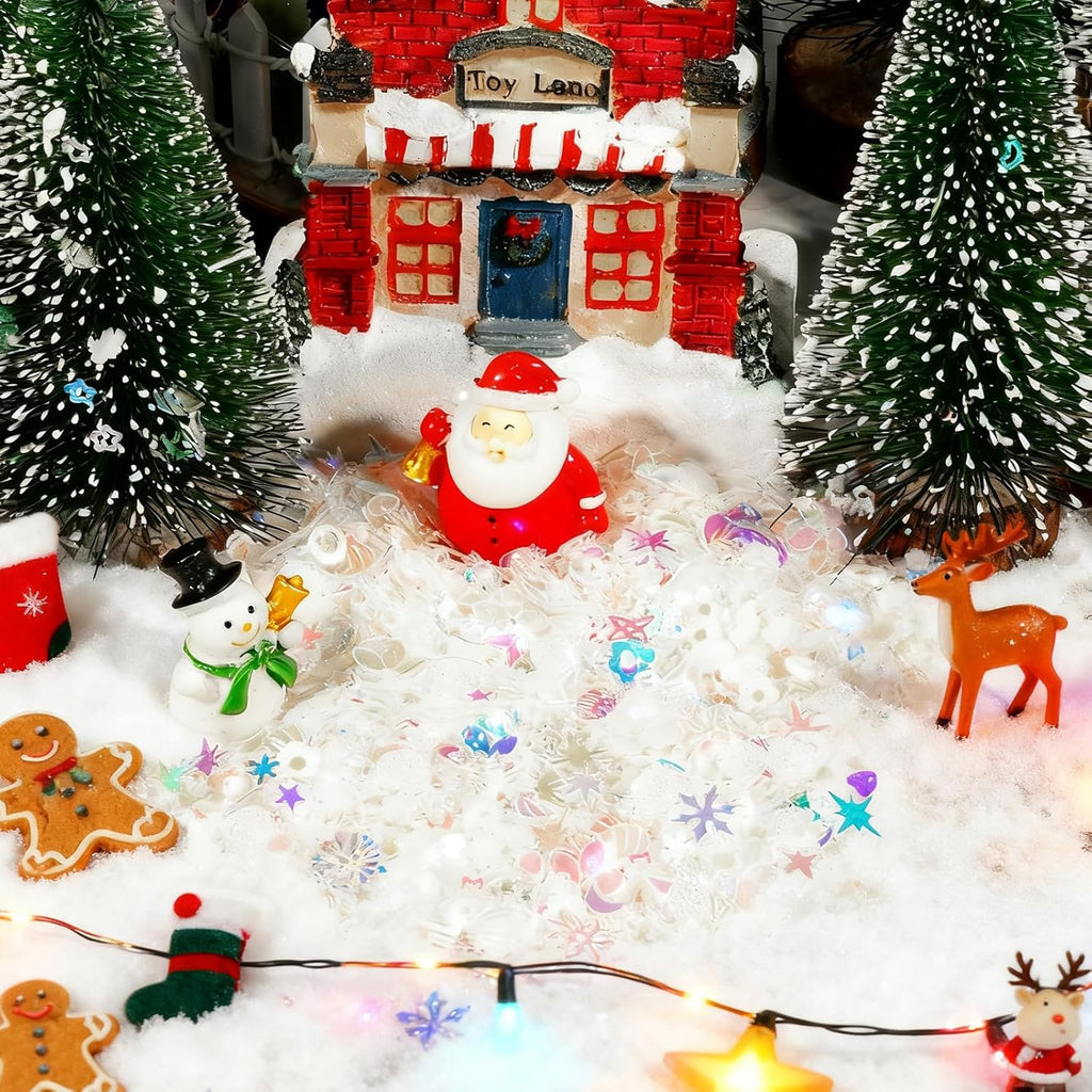 Warmtree Artificial Snow Decoration - Sparkling Fake Snow Powder for Christmas | 200g Gift Filler