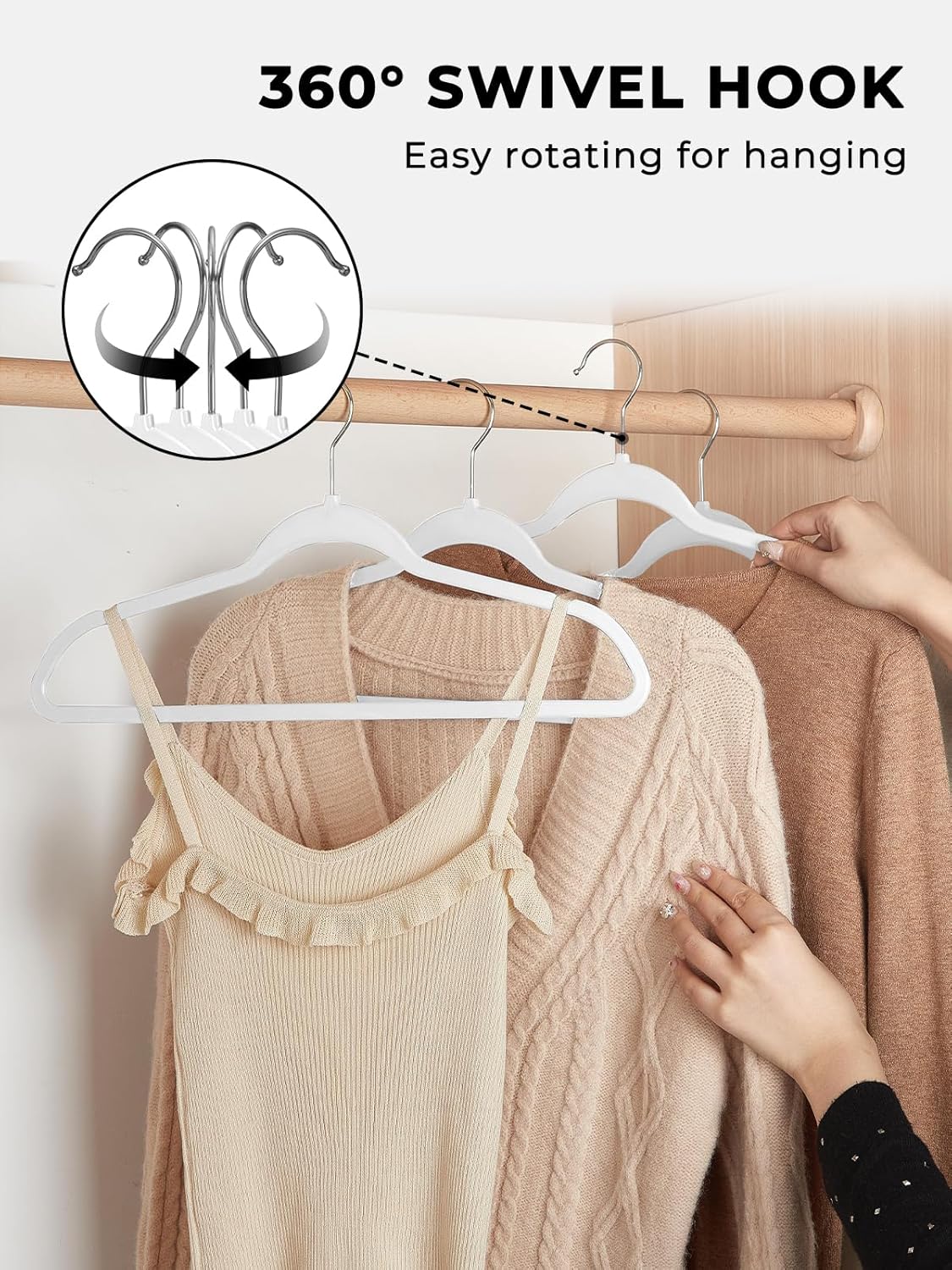 SMARTOR Plastic Hangers 50 Pack - Heavy-Duty, Space-Saving Slim Hangers | Durable & Lightweight - White