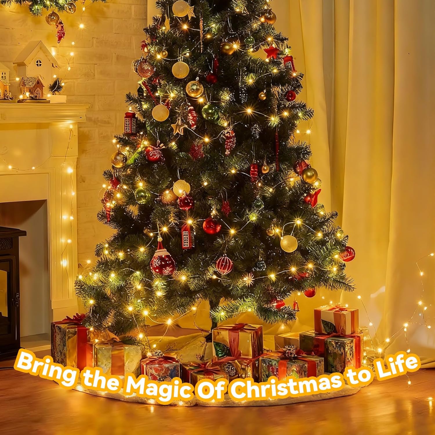 Twinkle Fairy Lights - 33ft 100LED Waterproof String Lights with Remote & Timer | Warm White for Indoor Decor