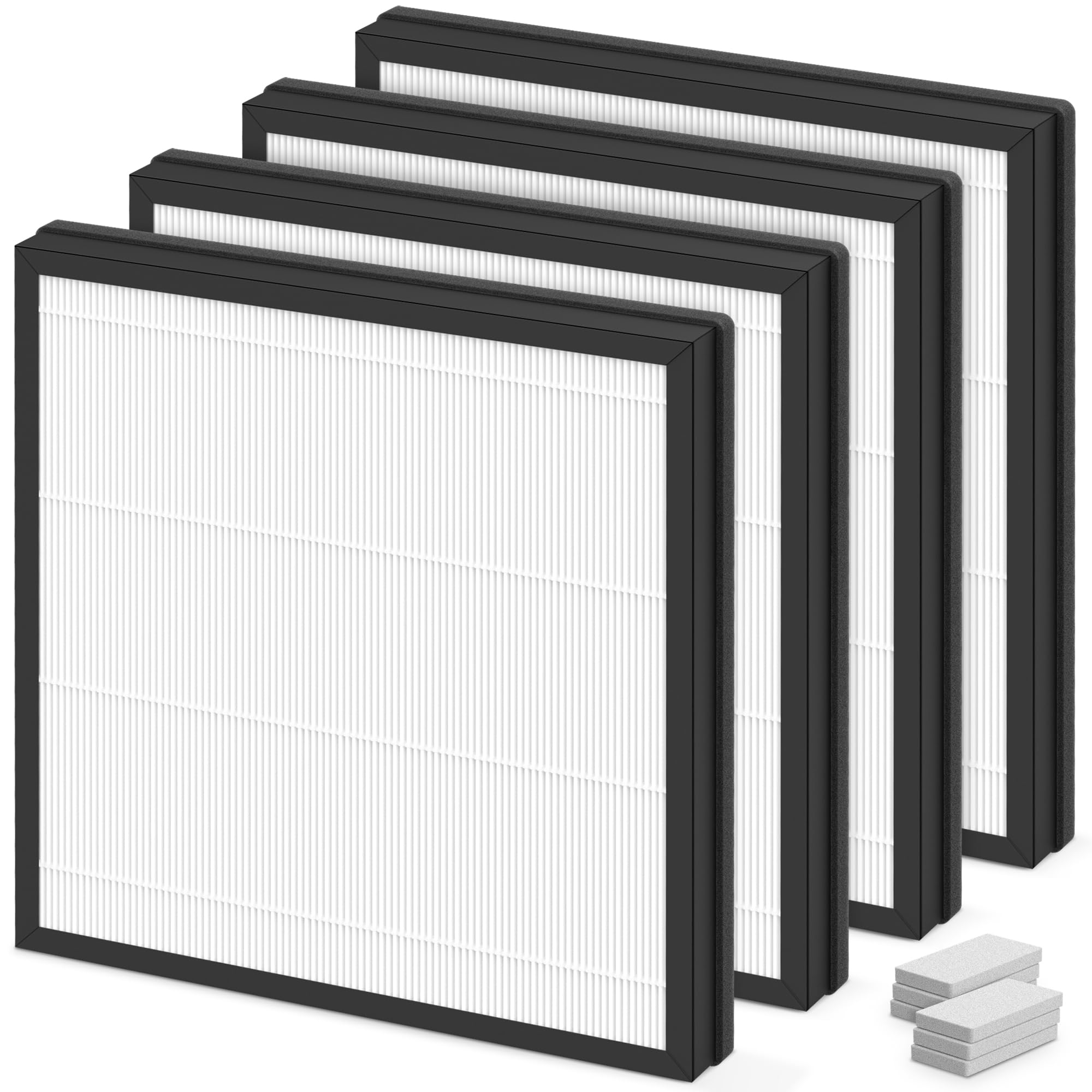 HAP605 Replacement Filters for XenonLab HAP605 HAP607 and for FreAire HAP605 HAP607 Air Purifier, 3-in-1 HAP607 HEPA Filter with Activated Carbon for Home with Extra 6pcs Aroma Pads, 4 Packs