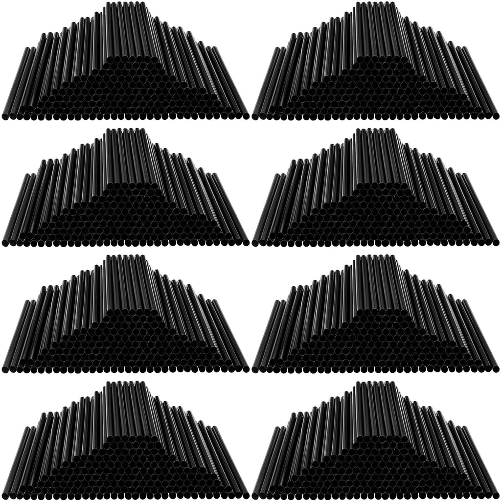 Hoolerry 2000 Pcs Disposable Drinking Straws Bulk Long Plastic Straws 8.25" Long and 0.25'' Diameter for Cocktail Drink Cups Juice(Black)