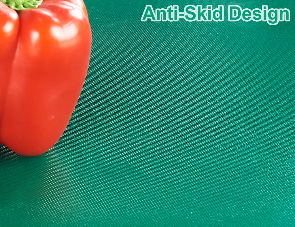 CURTA 2-Pack Green Cutting Boards for Kitchen, 24" x 18" x 0.5" Color Coded Plastic Chopping Board with Anti Slip Surface Dishwasher Safe