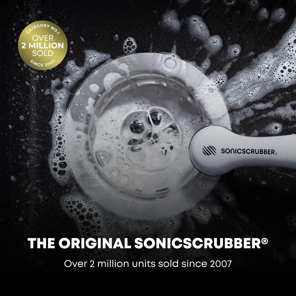 SonicScrubber Household Cleaning Brush Power Scrubber - Electric Spin Scrubber Brush for Home, Kitchen & Bathroom - Grout Cleaner & Removes Mould (Washing-Up System Spin Brush)