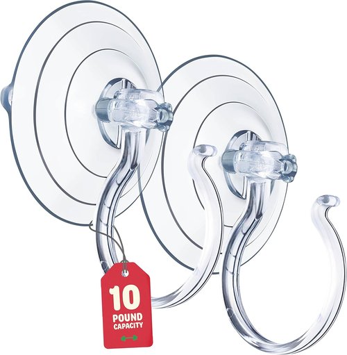 Christmas Wreath Hanger - Heavy Duty Suction Holders for Glass Doors | Set of 2, Supports Up to 10 lbs