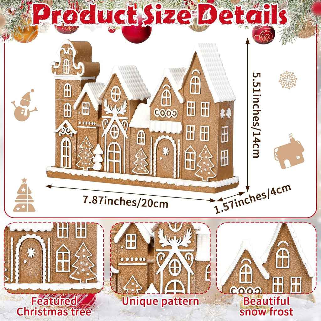 Yookeer Gingerbread House Decor - Festive Resin Collectible Figurines for Christmas Centerpiece | Indoor Table Display