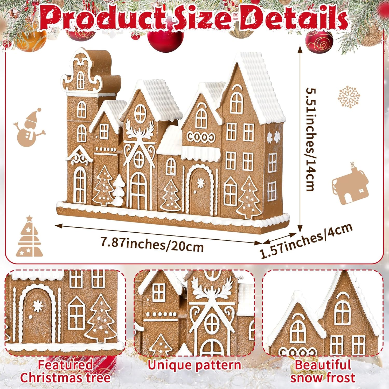 Yookeer Gingerbread House Decor - Festive Resin Collectible Figurines for Christmas Centerpiece | Indoor Table Display