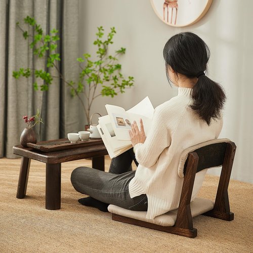 GZQWDC Meditation Chair with Back Support,Japanese Floor Chair,Back Jack for The Floor,Floor Seating,Tatami Floor Seats