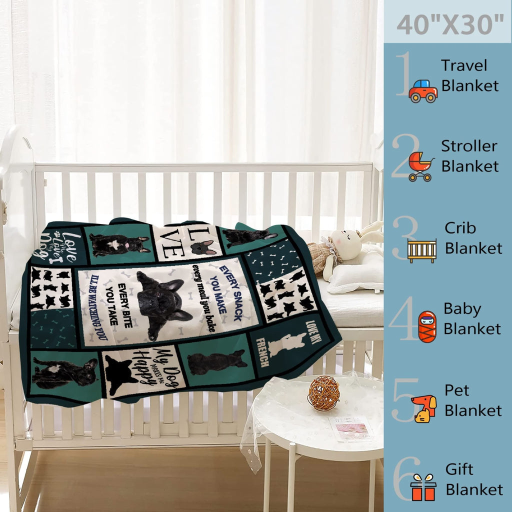 French Bulldog Throw Blanket - Super Soft Flannel Fleece Blanket for Gifts,Bedding Quilt Home Decor for Couch Sofa Bed All Season 40"x50" for Kids