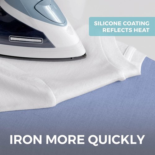 Home Genie Ironing Board Cover - Extra Thick Padding & Scorch Resistant Silicone - 15x54 Full Size, Blue