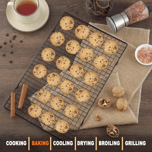 Hunnycook Cooling Rack - 15.8”×9.8” Stainless Steel Baking Rack | Oven Safe, Versatile for Cooking & Baking