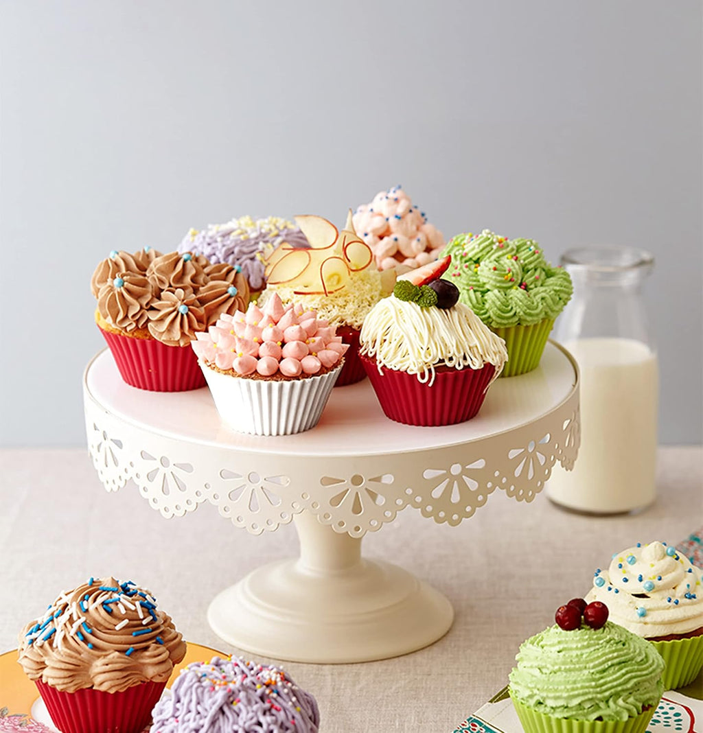 MyFurtive Silicone Cupcake Baking Cups - 24 Reusable Muffin Liners, BPA Free, Dishwasher Safe, Multi-Color