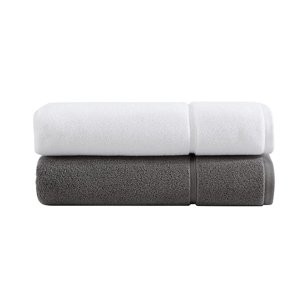 Vera Wang - Bath Towels, Super Soft 100% Cotton Towel Set, Highly Absorbent with a Medium-Weight Plush Feel, Low Linting & Fade Resistant Bathroom Towels (Modern Lux Grey, 6 Piece)