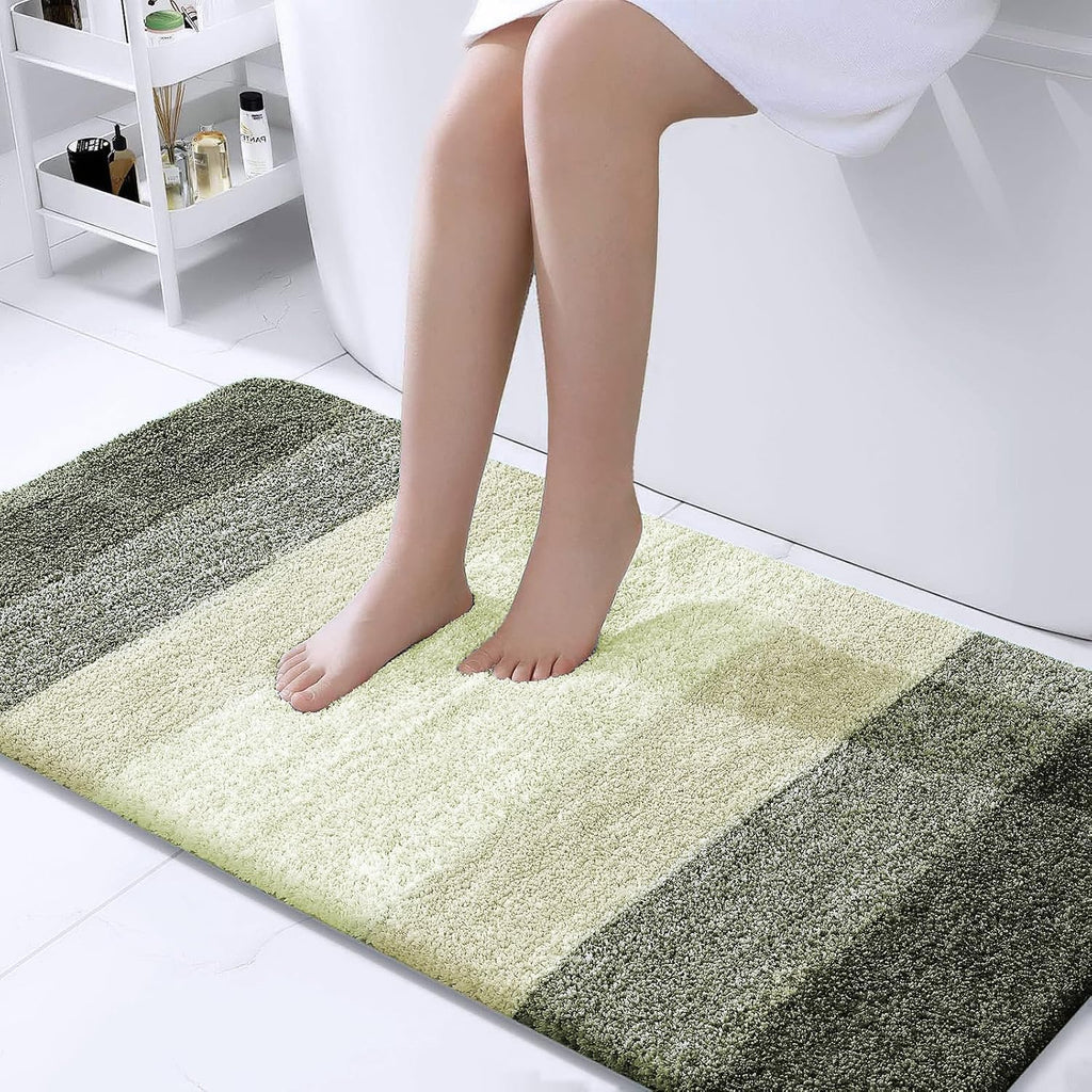 OLANLY Large Bathroom Rug Mat - Extra Soft Microfiber, Quick Dry & Washable | 40x24 Dark Green