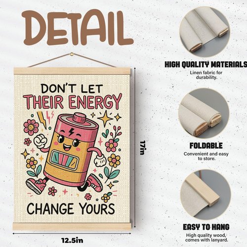 Boat Wades Inspirational Mental Health Wall Art - Motivational Floral Decor for Therapy Offices | 12x16 Inch