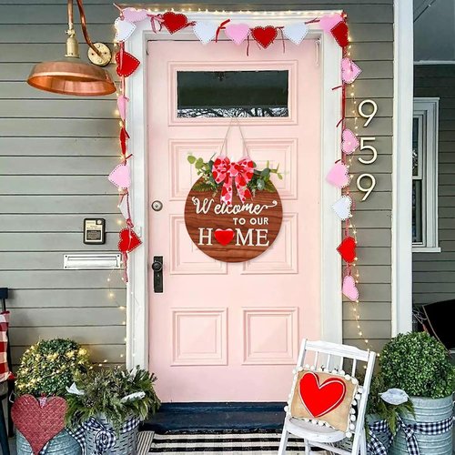 Interchangeable Welcome Home Sign - Rustic Front Door Wreath for All Seasons | Farmhouse Decor