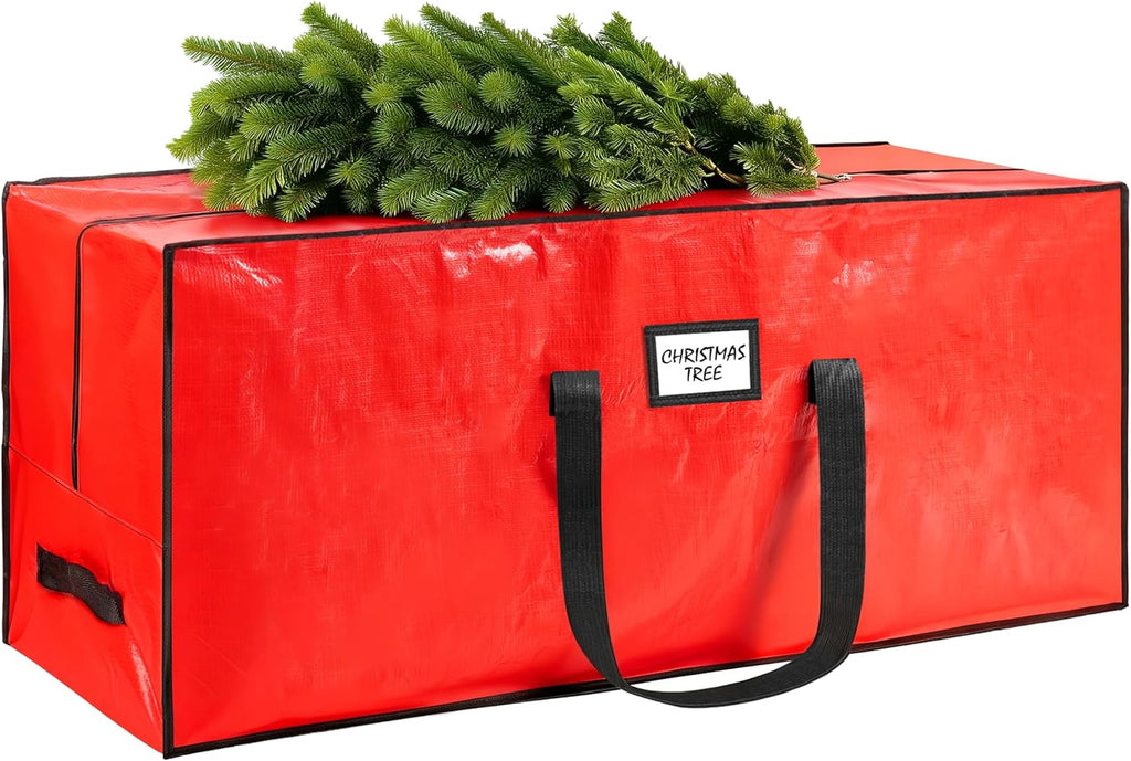 Skiennix 7.5 Ft Christmas Tree Storage Bag - Waterproof, Durable Handles & Dual Zippers | Red