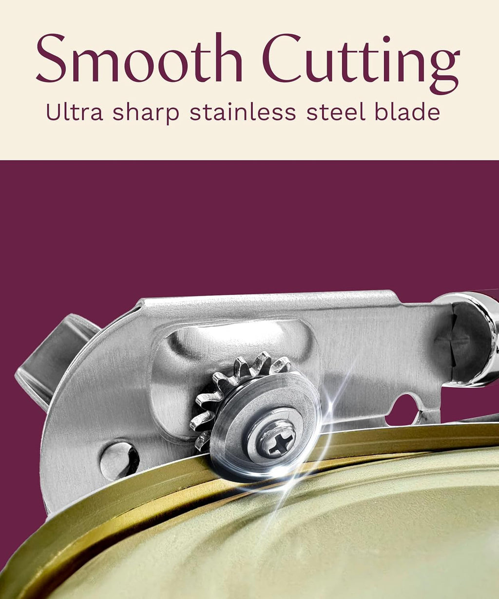 Skiennix Premium Multifunction Magnetic Can Opener - Heavy Duty Stainless Steel with Easy Turn Knob | Mauve