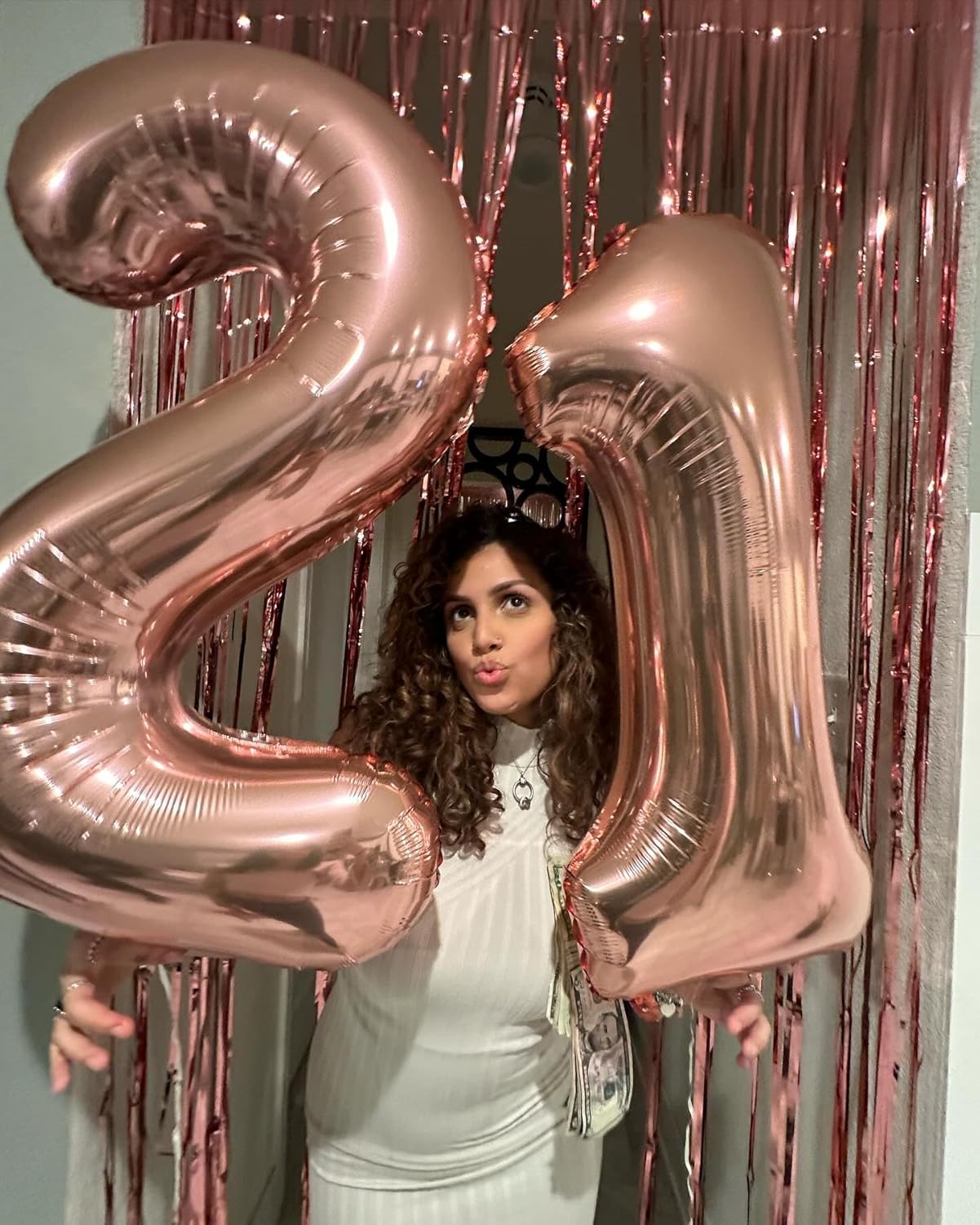 Rose Gold Number 14 Balloon - 40 Inch 14th Birthday Decorations for Girls & Boys