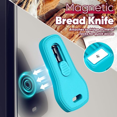 24SHEN Bread Lame - Sourdough Scoring Tool with Magnetic Handle & 5 Razor Blades - Blue