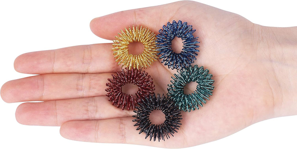 Mr. Pen Spiky Sensory Rings - 10 Pack of Jewel Tones for Stress Relief & Fidgeting | Ideal for ADHD & Anxiety
