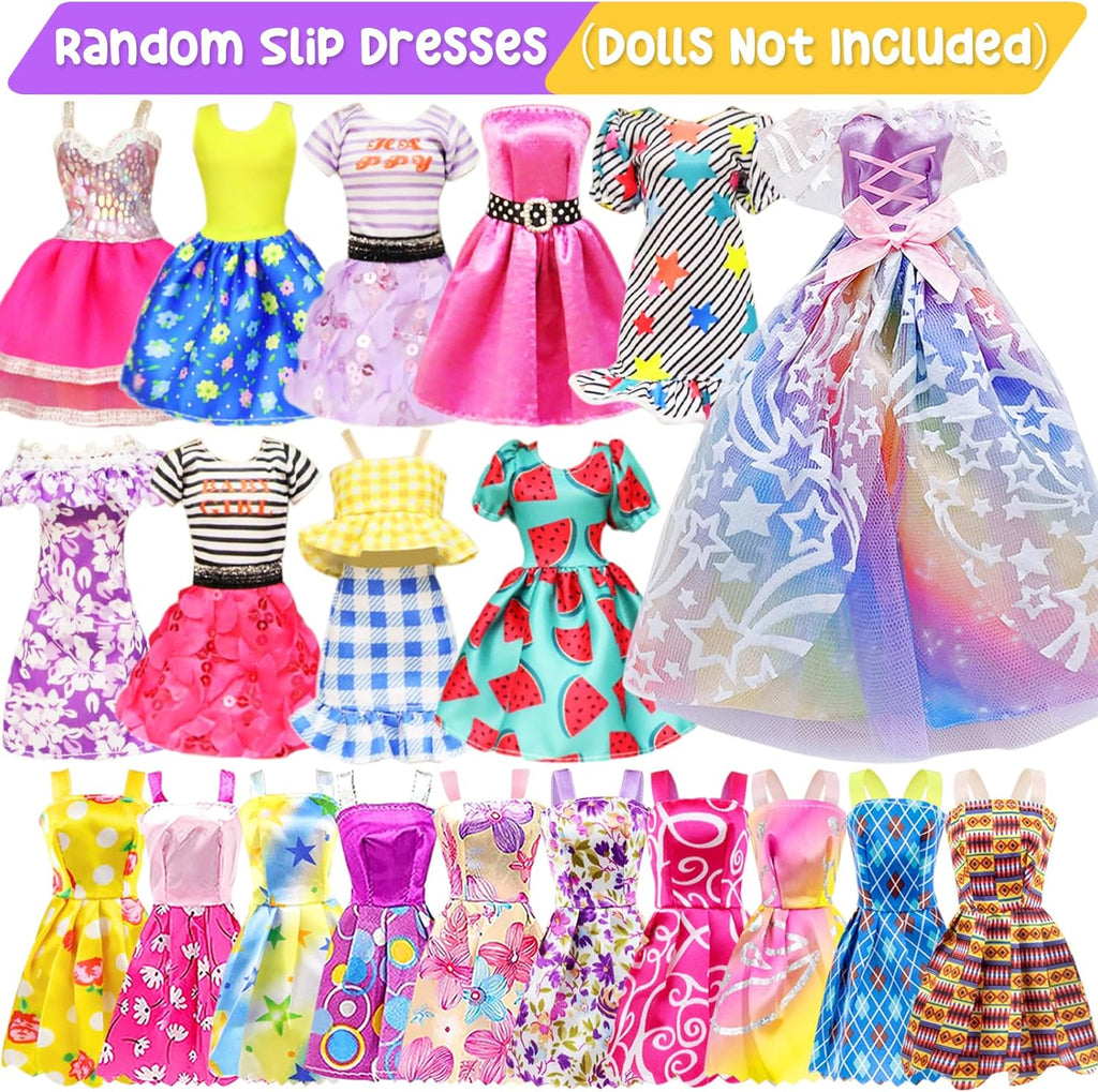 Regine Switzerland Girl Doll Clothes Closet - Stylish Wardrobe with Dresses & Accessories for 11.5 Inch Dolls