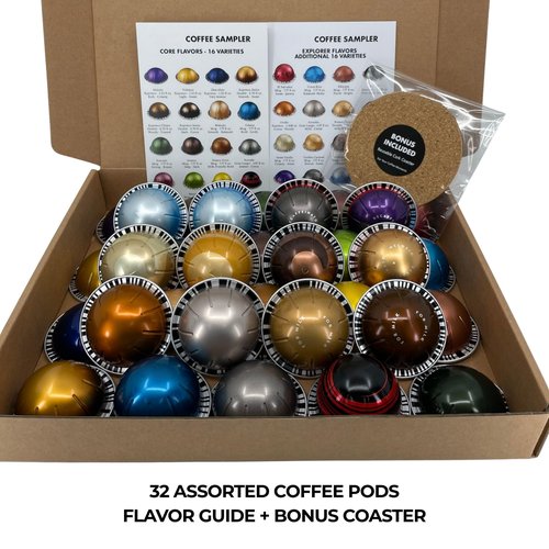 Discovery Coffee Sampler, 16/32 Variety Pack | Assorted Coffee Pods with Flavor Guide | Coffee Gift Set (32 Variety)