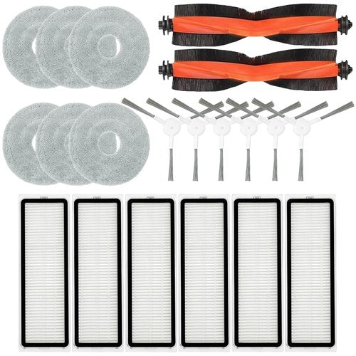 Accessories Kit for Xiaomi S20 Plus / S20+ Robot Vacuum Cleaner, 2 Main Brush, 6 Filters, 6 Side Brushes, 6 Mop Pads, Replacement Parts Spare Repair Attachments