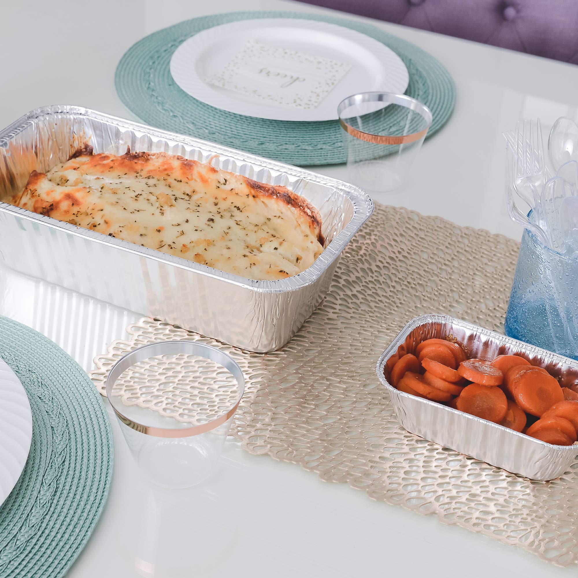 PLASTICPRO Disposable Loaf Pans Aluminum Tin Foil Meal Prep Bakeware - Cookware Perfect for Baking Cakes, Bread, Meatloaf, Lasagna (50, 5 Pound)