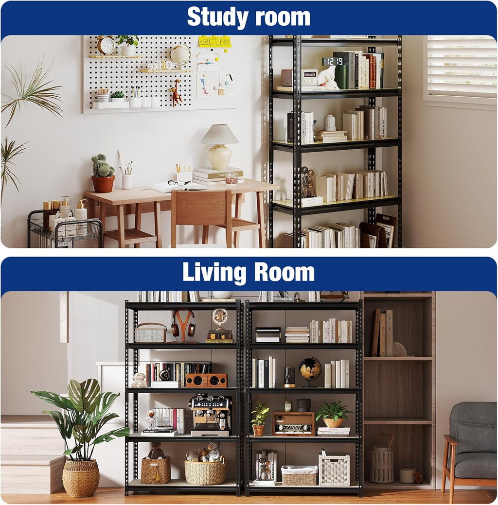 WORKPRO 5-Tier Storage Shelf - Heavy Duty Adjustable Garage Shelving Unit | 72" H, 2180LBS Capacity, Black