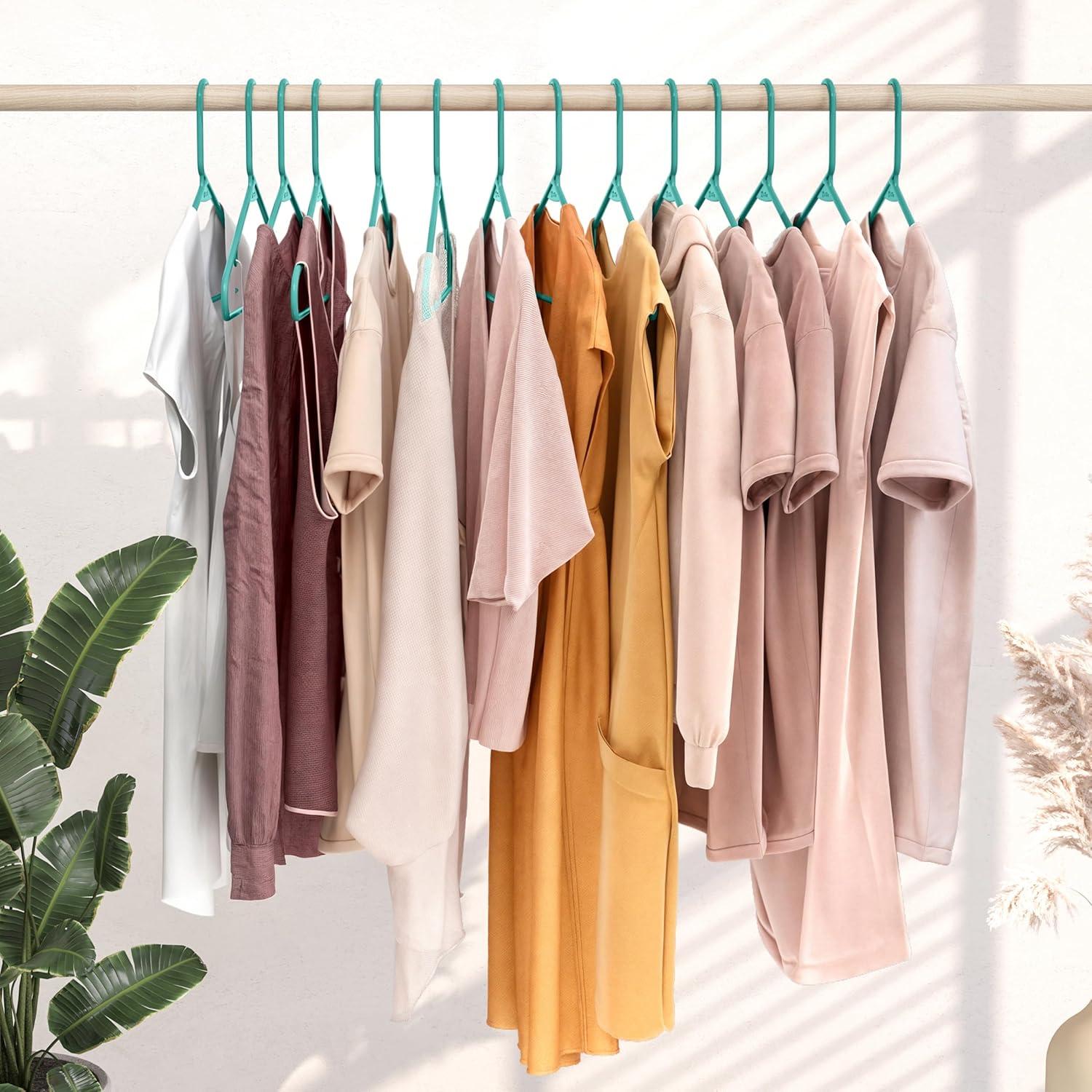 Aqua Plastic Hangers 20 Pack - Versatile Clothes Hangers for Space-Saving Closet Organization