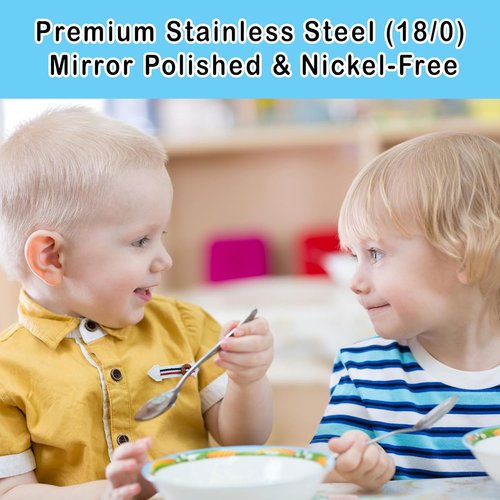 Chillout Life Stainless Steel Kids Silverware Set - Safe 6-Piece Flatware for Toddlers | Includes 3 Spoons & 3 Forks