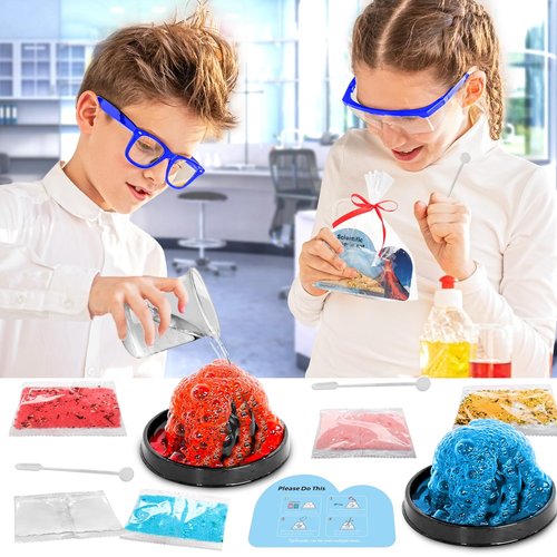 CHILDGO 24 Pack Valentines Gifts for Kids-Volcano Eruption Science Kits with Valentines Cards, STEM Experiments for Classroom Exchange and Party Favors for Boys and Girls