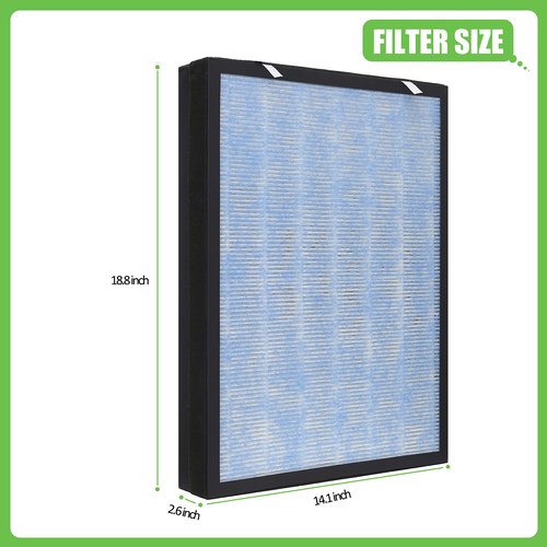 Hichoryer HSP002 Replacement Filter, Compatible with HSP002 Smart True HEPA Air Purifier 2.0 (HSP002 Filter 1 Pack)