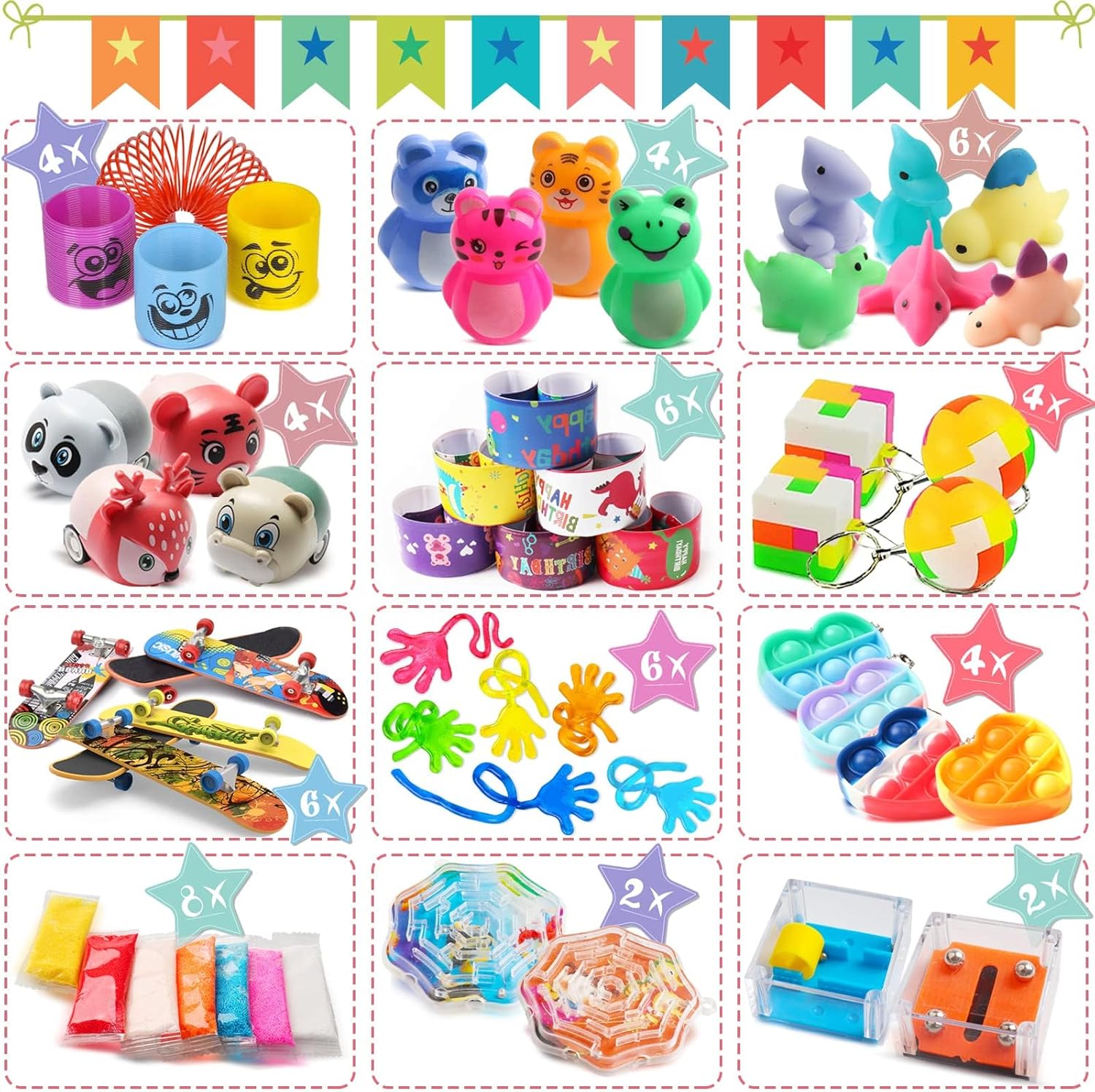 Totbit 56 Pcs Party Favors - Fun Treasure Chest Box Toys for Kids | Perfect for Birthdays & Carnivals