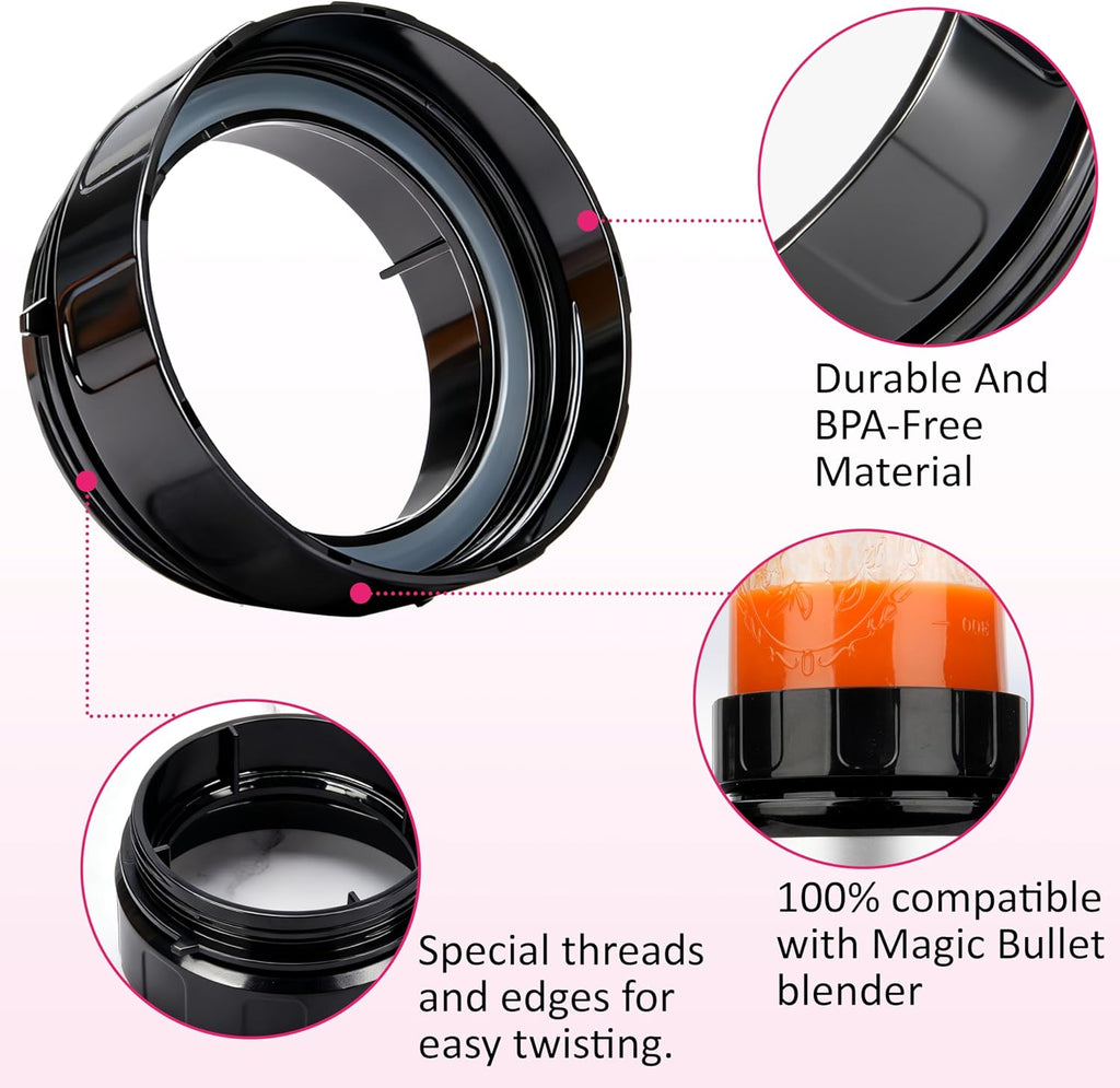 Magic Bullet Blender Adapter - Blend Directly in Wide-Mouth Mason Jar | Replace Plastic Cup Accessory